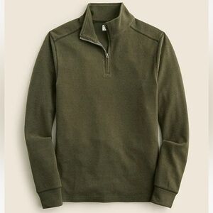 J.Crew NWT Men’s Seaboard soft-knit half-zip Green Fleece Pullover Sweatshirt L